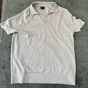 Club Monaco knit polo shirt. size L.